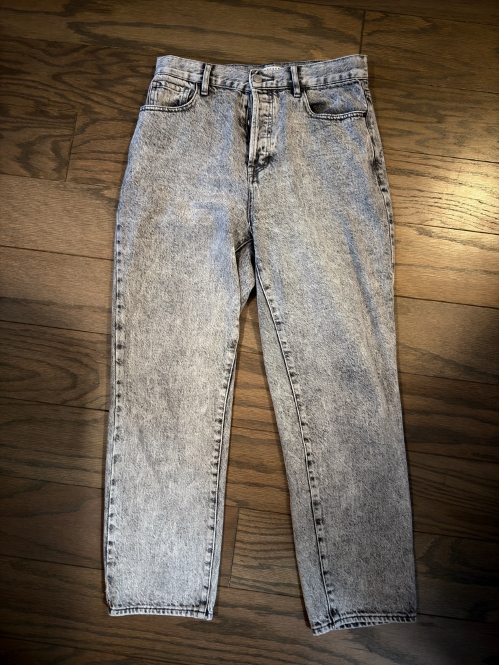 PacSun High-Rise Straight Jeans in Light Acid Wash Black